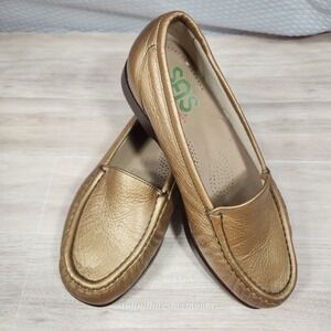 SAS Simplify Tripad Comfort Slip On Loafer Leather Shoe Bronze Ladies 6 1/2 WW